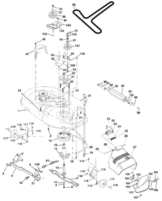 Mower Deck Diagram and Parts List for YTH1542 (954567048-C)(2001-04) Husqvarna Lawn Tractor