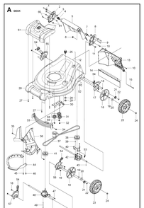 Mower Deck / Cutting Deck Diagram and Parts List for L221A 96799300100 Husqvarna Lawn Mower