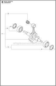 Crankshaft Diagram and Parts List for 592XPG  Husqvarna Chainsaw