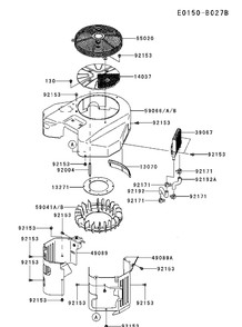 Cooling System Diagram and Parts List for FX921V-DS06 2017-09 Husqvarna Engine