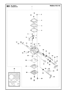 Carburetor Diagram and Parts List for 390XP/ (XPGXPW - 390 EPA)(20111800001-Current) Husqvarna Chainsaw