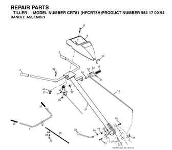 Handle Diagram and Parts List for CRT81 (HFCRT8H)(2004-01) Husqvarna Cultivator