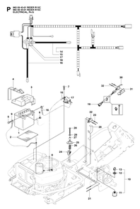 Electrical Diagram and Parts List for R15C (965094401)(2007-01) Husqvarna Lawn Tractor