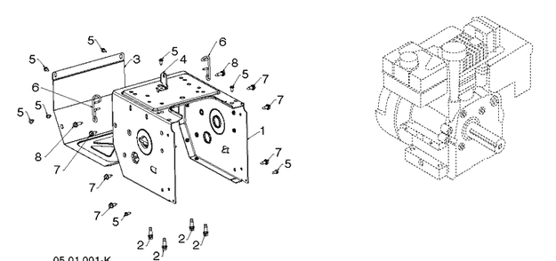 Chassis, Engine And Pulleys 1 Diagram and Parts List for ST227 (97046890100)(2020-05) Husqvarna Snow Blower