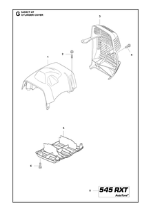Cylinder Cover Diagram and Parts List for 545RXTAT  Husqvarna Brush Cutter