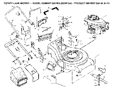Repair Parts Diagram and Parts List for 5521RSA (954223470, 532180868)(2003-09) Husqvarna Lawn Mower