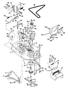 Mower Deck Diagram and Parts List for LT125 (954000772-A)(1994-01) Husqvarna Lawn Tractor