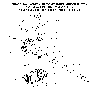 Gear Case Diagram and Parts List for R152SV (96141006200, 961410062)(2006-01) Husqvarna Lawn Mower