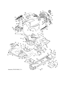 Chassis / Frame Diagram and Parts List for YTH24V54-289640 2010-05 Husqvarna Lawn Tractor