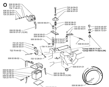 Electrical Diagram and Parts List for RIDER970 1997-03 Husqvarna Lawn Mower