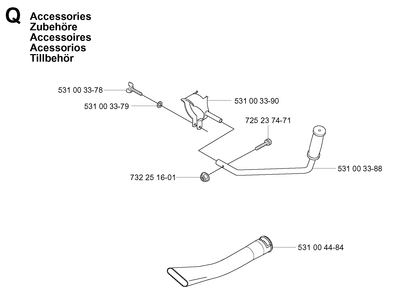 Accessories Diagram and Parts List for 155B (20014000001-20041499999)(2001) Husqvarna Leaf Blower / Vacuum