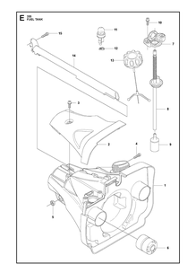 Fuel Tank Diagram and Parts List for 355FXT  Husqvarna Brush Cutter