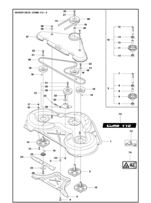 Part Location Diagram of 504569901 Husqvarna Deck Shell Assy