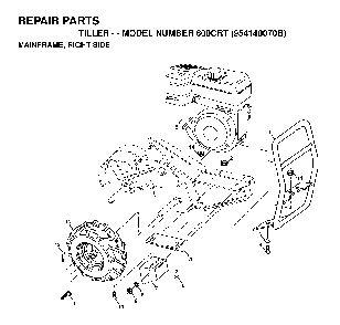 Mainframe, Right Side Diagram and Parts List for 600CRT (954140070B)(1999-04) Husqvarna Tiller