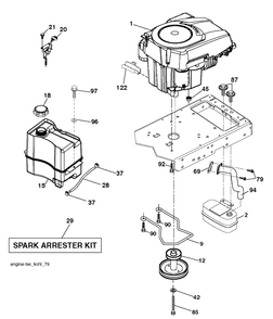 Engine Diagram and Parts List for YTA19K42 (96048006800)(2013-09) Husqvarna Lawn Tractor