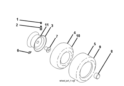 Wheels And Tires Diagram and Parts List for YTH150 (96041002204)(2010-01) Husqvarna Lawn Tractor