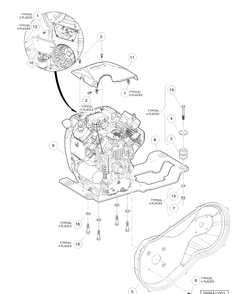 Kawasaki Fh680d Gasoline Engine Mounting Diagram and Parts List for HUV4421GXP 2006-11 Husqvarna Lawn Tractor