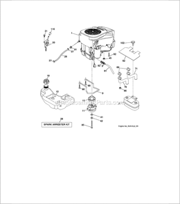 Engine A Diagram and Parts List for TS148XK  Husqvarna Lawn Tractor