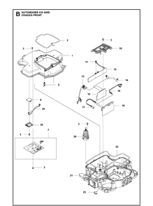 Chassis Diagram and Parts List for 535AWD 2019 Husqvarna Lawn Mower