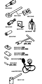 Service Tools Diagram and Parts List for 250RX 1989-08 Husqvarna Brush Cutter