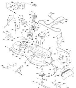 Mower Deck Diagram and Parts List for YTH21K46 (96045002100)(2009-08) Husqvarna Lawn Mower