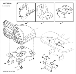 Seat C Diagram and Parts List for TS148XK  Husqvarna Lawn Tractor