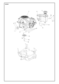 Engine Diagram and Parts List for R112C5 2022 Husqvarna Lawn Tractor