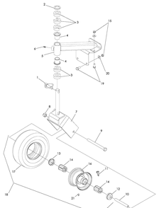 Casters Diagram and Parts List for WG3213P (968999114)(2008-06) Husqvarna Lawn Mower