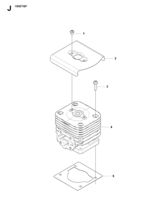 Cylinder Diagram and Parts List for 150BT 20094000001-Current Husqvarna Leaf Blower / Vacuum