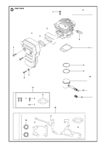 Cylinder, Piston And Muffler Diagram and Parts List for K960CHAIN 2008-03 Husqvarna Circular Saw