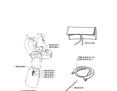 Accessories Diagram and Parts List for 250RX 1989-08 Husqvarna Brush Cutter