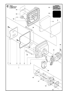 Carburetor And Air Filter Diagram and Parts List for 226HS99S 20130500001-20180499999 Husqvarna Hedge Trimmer
