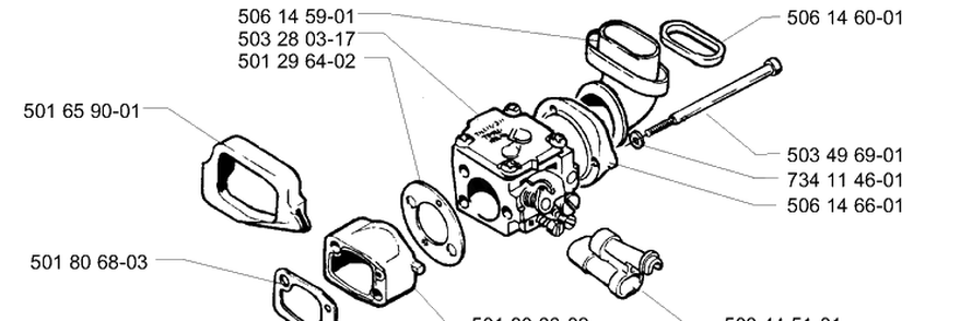 Carburetor Diagram and Parts List for 268K 1997-01 Husqvarna Lawn Tractor Accessories