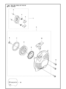 Starter Diagram and Parts List for 525LS 2013-03 Husqvarna Brush Cutter
