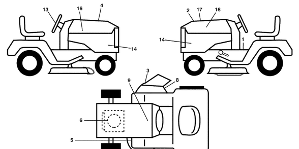 Decals Diagram and Parts List for YTH2454 (96043002204)(2006-09) Husqvarna Lawn Mower
