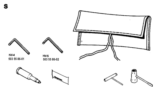 Accessories Diagram and Parts List for 3120 19942300001-19960100000 Husqvarna Chainsaw
