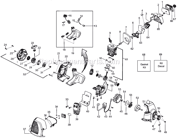 Page B Diagram and Parts List for 128LD9527119692010-06  Husqvarna Trimmer