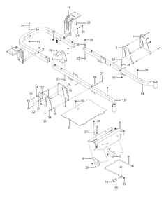 Frame Diagram and Parts List for RZ4621BF (96658230101)(2012-03) Husqvarna Lawn Mower