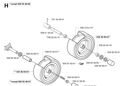 Wheels And Tires Diagram and Parts List for PR18 2003-02 Husqvarna Lawn Mower