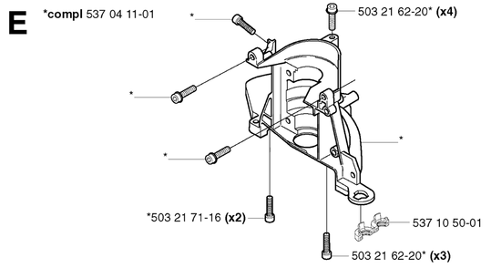Clutch Cover Diagram and Parts List for 325HD60X 20022200001 - 20062300000 Husqvarna Hedge Trimmer