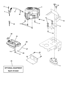 Engine Diagram and Parts List for YTH2148-LO21H48B (954572035)(2005-01) Husqvarna Lawn Tractor
