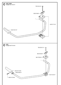 Handle Diagram and Parts List for 235R 20060100001-20061400000 Husqvarna Brush Cutter