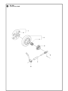 Clutch Oil Pump Diagram and Parts List for 445 2011-07 Husqvarna Chainsaw
