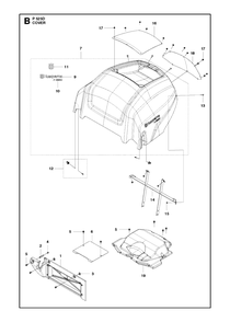 Cover Diagram and Parts List for P525D 20120100001 - 20143999999 Husqvarna Lawn Tractor