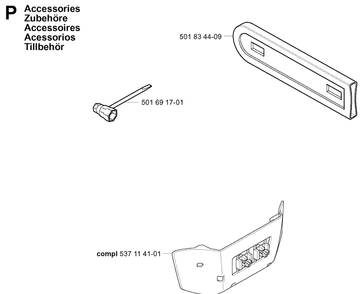 Accessories Diagram and Parts List for 334T 20031800001-20034400000 Husqvarna Chainsaw