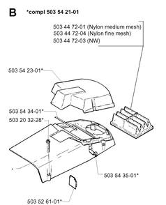 Cover Diagram and Parts List for 261 19981000001-19992399999 Husqvarna Chainsaw