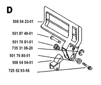 Handle Diagram and Parts List for 16 19931800001-19954000000 Husqvarna Chainsaw