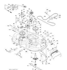 Mower Deck / Cutting Deck Diagram and Parts List for LT2223A2 (96041014401)(2010-02) Husqvarna Lawn Tractor