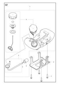 Fuel Tank Diagram and Parts List for 236RS  Husqvarna Brush Cutter