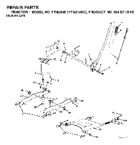 Mower Lift / Deck Lift Diagram and Parts List for YTH2148C (954571960)(2004-03) Husqvarna Lawn Tractor